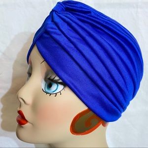 Royal Blue vintage style pinup glamorous turban